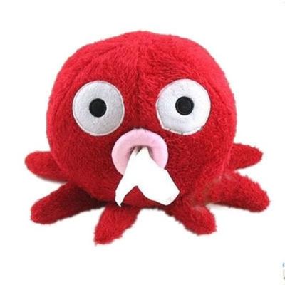 China Soft Plush Tissue Holder Plush Octopus Shape Tissue Paper Holder for sale