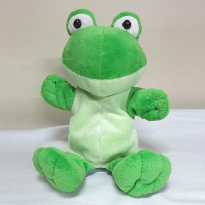 China Creative Eco-friendly Cheap Price Plush Hand Puppet Animal Toy Stuffed Frog Shape Hand Puppet For Sale for sale