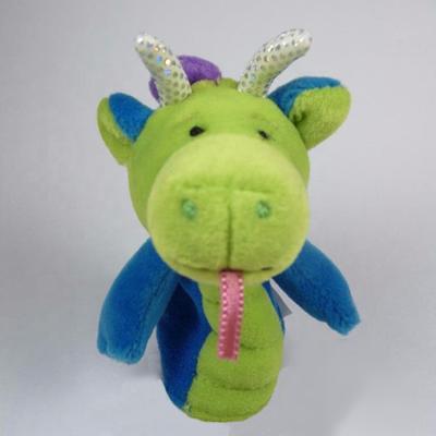 China Funny Plush Teaching Toy Colorful Products Green Dragon Set Dinosaur Finger Puppet for sale