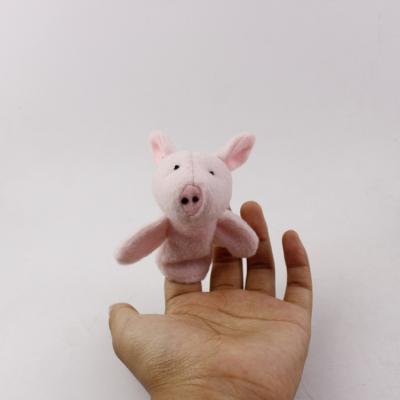 China 8cm Soft Stuffed Animals Stuffed Animals Mini Stuffed Pink Pig Finger Puppets For Story for sale