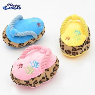 China Durable 100% Polyester Cute Plush Customization Sample Dog Rope Toy Plush Slippers for sale