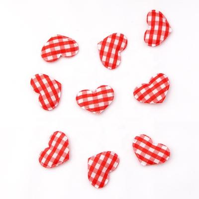 China Classic Red Checked Table Bed Heart Petals Sponge Cloth Petals 50Pcs 35mm Red Checked Table Bed Heart Petals Wedding Valentine Party DIY Decoration for sale