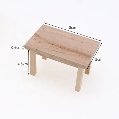 China Europe Miniature Wooden Dollhouse Furniture 5*8*4.5cm Small Wooden Desk Crafts for sale