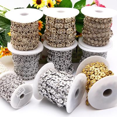 China 100%Plastic 2meters/bag Gold Silver Plastic Chain Graland For DIY Wedding Party Decoration Jewelry Craft Accessories for sale