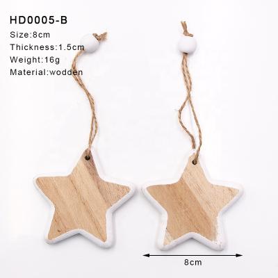 China Europe Star Shape DIY Crafts Wedding Wooden Pendant Valentine's Day Party Hanging Star Shape Ornament Nordic Decor for sale