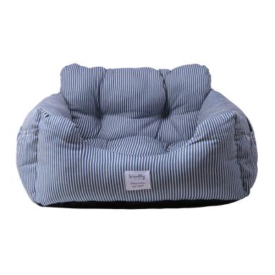 China Wholesale New Style Soft Travel Strpie Pet Beds Soft Pet Bed Dog Bed Luxury Pet Sofa for sale