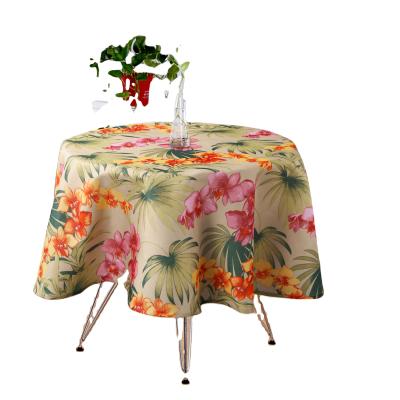 China Waterproof Classic Round Tablecloth Kitchen Chat Dyed Pop Dining Table Cloth Designs Cloth Table Cover for sale