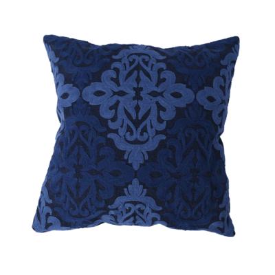 China Beautiful Moroccan Blue Blanket Embroidered Cotton Pillow Cover Cushion Cover Tile Cases for sale