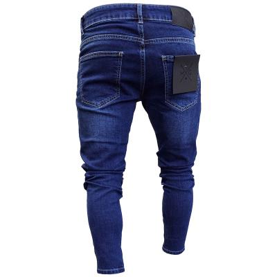 China Wholesale Waterproof Jeans, Men's Pants, Punched Patches, Bleached Split Stripes, Shape Loungewear, Drop Shipping for sale