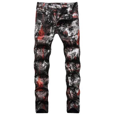 China New Design Street Style Custom Loose Digital Printing Jeans Waterproof Straight Leg Jeans For Men for sale