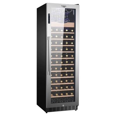 China Commercial High Quality Wine Fridge Refrigerator With Compressor Cooling System Wooden Shelf Wine Cooler for sale