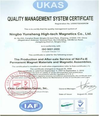 ISO9001 - sinteredndfebmagnets.com