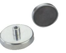 China Industrial Neodymium Pot Magnet, Disc NdFeB Magnet with Threaded Spigot D 10mm,  25mm for sale