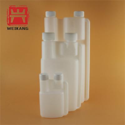 China 100ml Chemical Quantitative Bottle Dosing Plastic Bottle With Twin Necked 5ml Dosing for sale