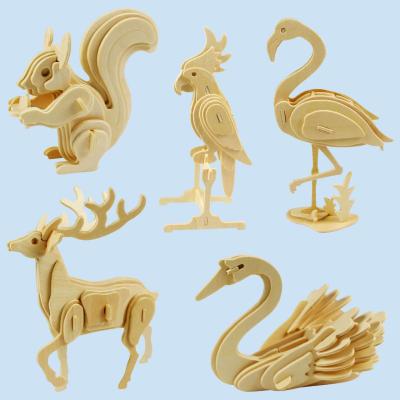 China Safe and Funny 3D DIY Custom High Quality Wooden Puzzle Educational Handmade Model Toys for Children for sale