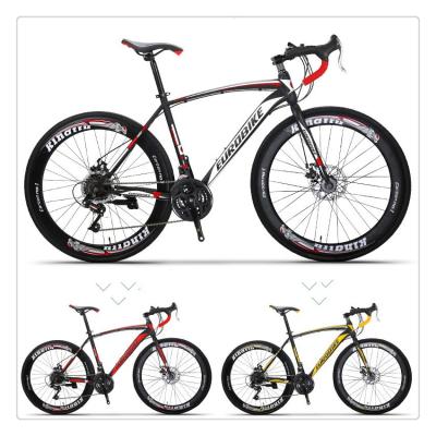 China Fashionable 21 Speed ​​Multicolor Optional Road Bike 700C High Carbon Steel Dual Disc Brake Racing Road Bike for sale