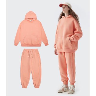 China Custom Plus Size Sweatsuit Women Set Oversized Tracksuit Fleece Hoodie And Jogger Set for sale