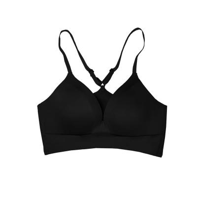 China QUICK DRY Slightly Striped Cross Back Seamless Wireless Bra for sale