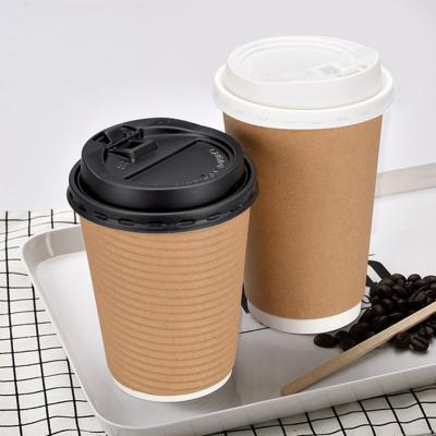 China Custom Printed Disposable Double Coffee E Paper Cup Paper Tea Takeaway Cups With Lid for sale