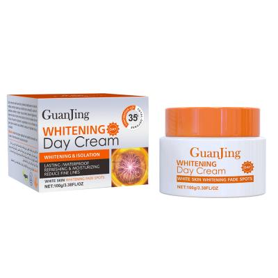 China Guanjing OEM Private Label Skin Care Whitening Moisturizing Brightening Day Whitening Face Cream 100g for sale