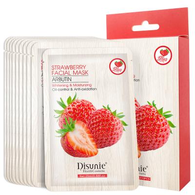 China Best Moisturizer Disunie Plant Leaf Fruit Beauty Strawberry Whitening Facial Moistourizer Skin Mask Sheet 25ml*10pcs for sale