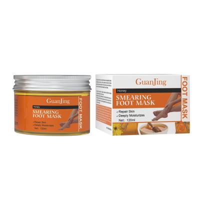 China Foot Guanjing OEM Private Label Repair Skin Deeply Moisturize Coating Honey Peeling Foot Mask 120ml for sale