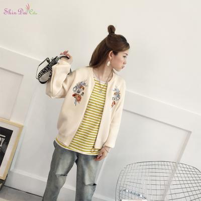 China New design high quality breathable no buttons embroidery jacket cardigan sweater for firl for sale