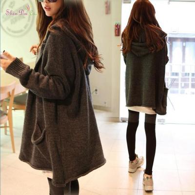 China Wholesale Korea Women's Kint Cardigan Sweater Anti-shrink Winter Long Coat for sale