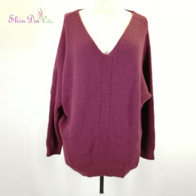 China Custom Anti-wrinkle best price women fashion v neck sweater knitted for sale