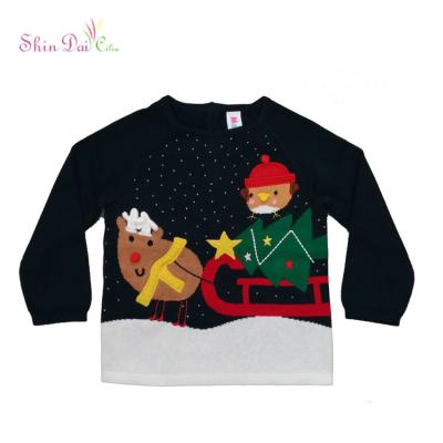 China Custom Design 100% Breathable Professional Cotton Christmas Baby Jumper Sweater for sale