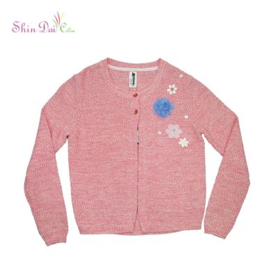 China Winter Style Breathable Knitwear Cardigan Fashion Blouse Child Sweater Cardigan For Girl for sale