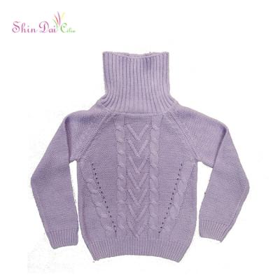 China New Design Anti-Shrink Patterns Baby Turtle Neck Romantic Knitting Quilted Sweater for sale