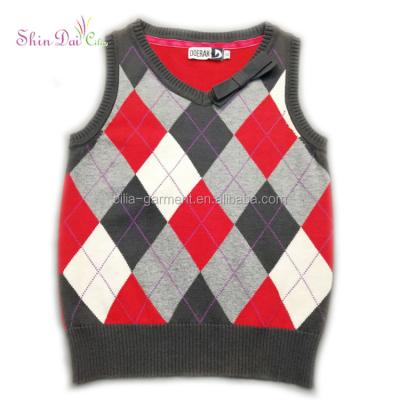 China Competitive Price Anti-pilling Knitted Soft Cotton Sweater Kids Sweater Vest for sale