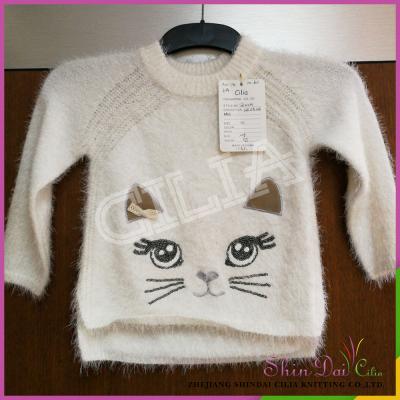 China Wholesale High Quality Anti-wrinkle Girls Autumn Winter Pullover Sweater With Cartoon Embroider for sale