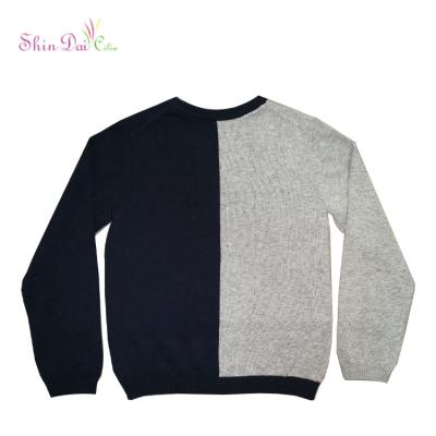 China China Manufacturer Breathable White Black Spliced ​​Boy Pullover Sweater for sale