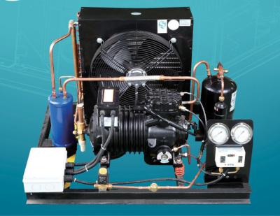 China R404A Medium and low temperature semi-hermetic piston air-cooled condensing unit Open air outlet from side for sale