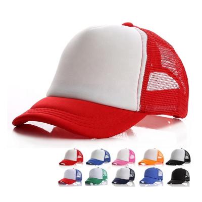 China JOINT Wholesale Custom 5 Panel Polyester Mesh Foam Trucker Hat White for sale