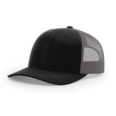 China COMMON Custom 6 Panel Two Tone Fishing Plain Black Mesh Trucker Baseball Caps for sale