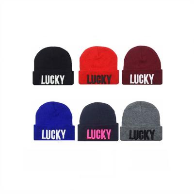 China JOINT Men's Acrylic Low Profile Winter Acrylic Rib Knit Beanie Hat Custom Embroidery for sale