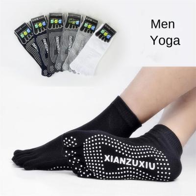 China Other Socks Men's Factory Direct Sales Cotton Yoga Socks Non-slip Deodorant Sweat-absorbent Sports Men's Mid-tube Breathable Five-finger for sale