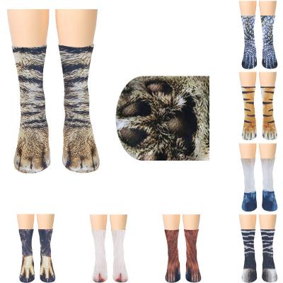 China Sexy animal digital printing socks accep direct adult unisex 3d socks and dog paw animal paw simulation socks manufacturers for sale