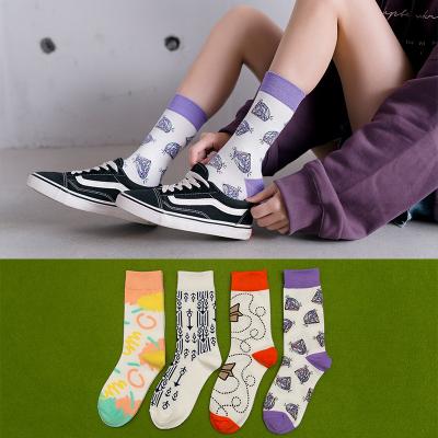 China Autumn new women's personality mid-tube jars women's cotton socks border hot sale manufacturers wholesale logo cust for sale