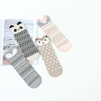 China High quality breathable ladies boat socks fashion girl cheap autumn thumps three-dimensional cartoon cute socks for sale