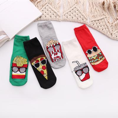 China Factory Price Breathable French Cheap Colorful Novelty Funky Cute Cartoon Fries Series Socks for sale