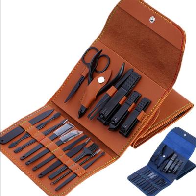 China 16Pcs PU Leather Manicure Pedicure Set Stainless Steel Pedicure set for man en venta