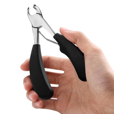 China Heavy Duty Wide Jaw Strong Blade Black Foot Cuticle Toe Nail Clipper for sale