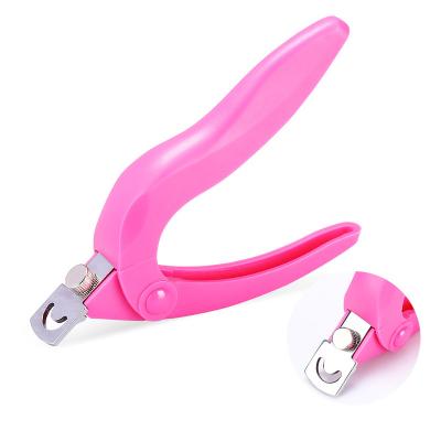 China ABS Pink Cuticle Nail Clipper Acrylic Gel Steel Nail Clipper False Nail Art Clipper With Catching Chamber for sale