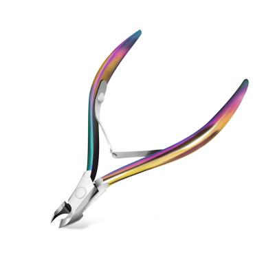 China Steel Nail Clipper Cuticle Nail Clipper Stainless Steel Rainbow Color Ingrown Cuticle Toenail Nipper for sale