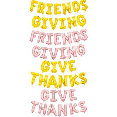 China Thanksgiving Decoration 16 Inch Letter Balloon GIVETHANKS Foil Balloon Thanksgiving Day Party Decoration for sale