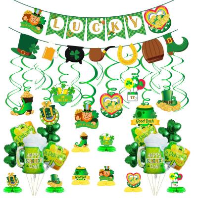 China Modern St Patrick's Day Party Decoration Irish Flag Letter Aluminum St Patrick's Day Foil Balloon Set for sale